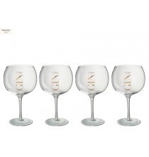 Lot de 4 verres à Gin, Verre transparent