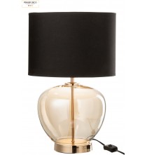 Lampe Transparente Lua, Verre/Noir, H.31 cm