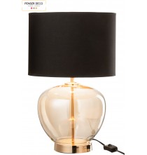 Lampe Transparente Lua, Verre/Noir, H.31 cm