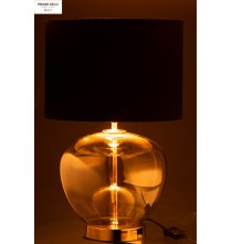 Lampe Transparente Lua, Verre/Noir, H.31 cm