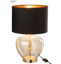 Lampe Transparente Lua, Verre/Noir, H.31 cm