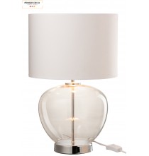 Lampe Transparente Lua, Verre/Blanc, H.31 cm