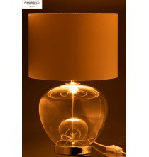 Lampe Transparente Lua, Verre/Blanc, H.31 cm