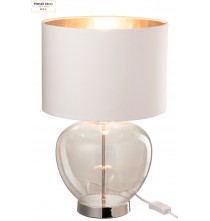 Lampe Transparente Lua, Verre/Blanc, H.31 cm