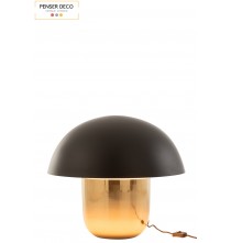 Lampe Champignon Noir/Or / H.43 cm