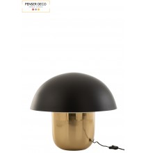 Lampe Champignon Noir/Or / H.43 cm