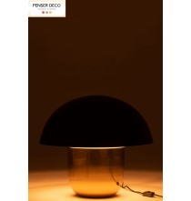 Lampe Champignon Noir/Or / H.43 cm