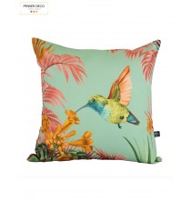 Coussin d'extérieur Aqua / 45x45 cm, Colibris, sud etoffe, penser deco