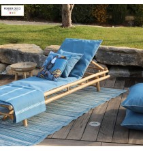 Matelas pour bain de soleil Juan Les Pins, Bleu, Sud Etoffe, Penser Deco