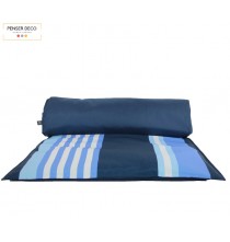 Matelas de plage Oleron / Bain de soleil rayure bleu, Sud Etoffe, Penser Deco